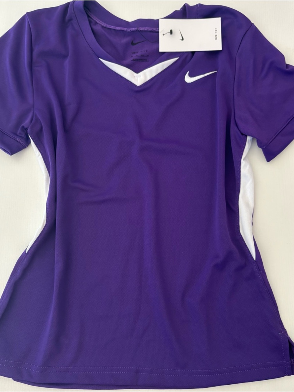 Nike Women’s Purple Dri-FIT lcrose Short Sleeve Top